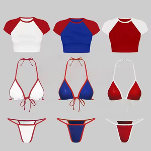 Bikini de tres piezas al por mayor, bikini personalizado con pareo, ropa de playa ligera, etiqueta privada, precio de fábrica OEM - Product Image 3