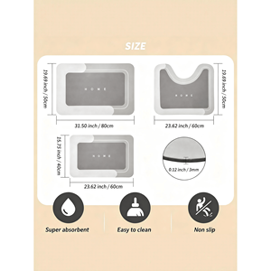Set di 3 Tappetini da Bagno Magici ad Asciugatura Rapida, Assorbenti e Antiscivolo con Base in Gomma per Porta, Bagno, Cucina, Doccia, Lavandino - Product Image 5