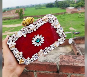 High Quality Eco-Friendly Handmade Bohemian Lady Purse Agate Resin Clutch Finished Pearl Wedding Partyware Anniversary Design - Product Image 5