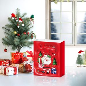 Confezione da 12 Sacchetti Regalo Natalizi Rossi con Manici, Misure Assortite con Alberi e Cartoni Animati per Feste e Compleanni, 12 Pezzi - Product Image 3