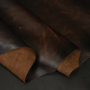 Authentic Quality Pull Up Plain Cowhide Leather For Making Footwear Handbags Backpacks Wallets Custom Leather Accessories Hide - Product Image 1