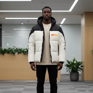 เสื้อโค้ทพัฟเฟอร์แบบมีฮู้ดสำหรับผู้ชาย ไซส์พลัส กันน้ำ คุณภาพสูง รับทำโลโก้ OEM แบบกลับด้านได้ ซิปมาตรฐาน ความหนาปานกลาง เหมาะสำหรับฤดูหนาว - Product Image 1