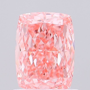 Diamant de laboratoire CVD/HPHT de 1 carat, couleur rose vif fantaisie, taille coussin, certifié IGI Gemver, excellente taille, clarté VS, diamant non monté - Product Image 1