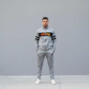 Conjunto de 2 Piezas con Logotipo Personalizado al por Mayor, Chaqueta Cortavientos de Dos Tonos con Cintura Elástica y Pantalones Deportivos de Algodón, Estilo Urbano para Hombre - Product Image 1