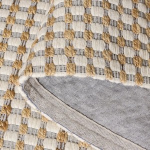 Nouveau tapis rectangulaire en jute tissé à la main avec bordure blanche, tapis naturel pour salon, chambre ou bureau - Product Image 3