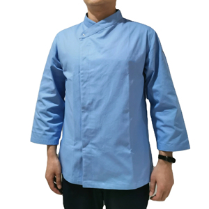 เสื้อเชฟราคาถูกสำหรับร้านอาหารและครัว  แบบขายส่ง OEM ระบายอากาศได้ดี ซักได้  พร้อมปักโลโก้ตามสั่ง  สีพื้นสำหรับผู้ชาย - Product Image 1