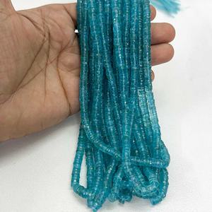 6mm 7mm Natural Sky Blue Apatite <b>Heishi</b> Tyre Faceted Gemstone Beads Jewelry High Quality Loose Custom Beaded <b>Bracelets</b> For Women - Product Image 5