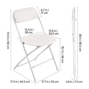 Set di 4 Sedie Pieghevoli in Plastica con Telaio in Metallo Resistente per Interni - Impilabili e Portatili - Product Image 5