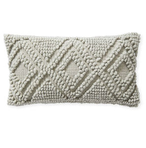 Funda de cojín decorativa de lana tejida a mano con textura de pelo cortado y bucle - Product Image 3