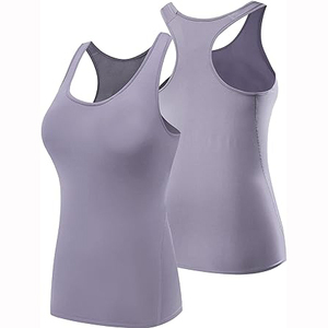 Débardeur rose sans couture respirant pour femme, dos nageur, sans manches, pour le sport, le fitness, le yoga, avec logo personnalisé - Product Image 6
