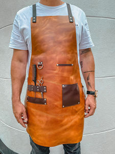 Tablier de bistro vintage en cuir véritable pour serveurs, uniforme de restaurant avec poches LPN-0264 - Product Image 1