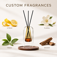 Diffuseur de parfum triangulaire personnalisé en ambre 100 ml avec bâtonnets noirs, écologique, longue durée, parfum de rose pour la maison, l'hôtel, le bureau