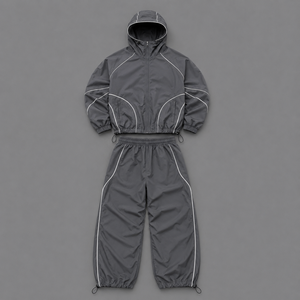 Conjunto Deportivo de Poliéster para Hombre, Chaqueta Cortavientos Reflectante 3M Personalizada y Pantalones Cortos, Conjunto para Correr, Chaqueta Cortavientos de Nailon y Pantalones Cortos - Product Image 3