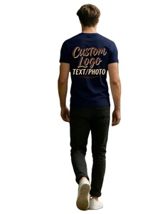 Front-Custom Printed Chest Labels Personalized Customization Your <b>Own</b> Images Custom Text Eco-Friendly Short Sleeve T-Shirts - Product Image 3