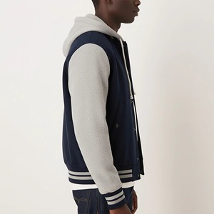 OEM Custom Men's <b>Long</b> Hooded Canvas <b>Waterproof</b> Breathable Winter Varsity <b>Jacket</b> with High Street Hip Hop Design - Product Image 2