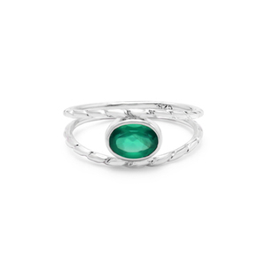2026 New Designer Natural Green Onyx Oval Shaped Gemstone <b>Rings</b> 925 <b>Sterling</b> <b>Silver</b> Handmade <b>Stacking</b> <b>Ring</b> Factory Price Jewelry - Product Image 3