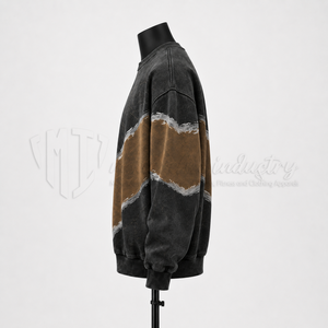 Men’s <b>Vintage</b> Acid Wash Crewneck <b>Sweatshirt</b> Custom Oversized Streetwear Pullover OEM Manufacturer - Product Image 4