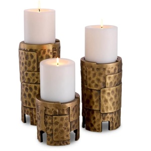 <b>Set</b> of 3 Eco Friendly Top Selling Brass Golden Finishing <b>Candle</b> Holder Classic Style Exclusive Design <b>Candle</b> Holder - Product Image 1