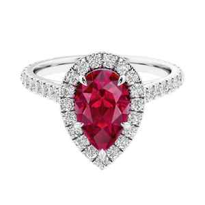 Bague Halo en Moissanite Taille Poire en Argent Sterling 925 Plaqué Or pour Femme, Cadeau d'Anniversaire Classique - Product Image 2