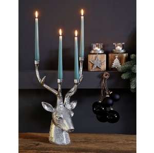เชิงเทียนรูปหัวกวางอะลูมิเนียมแบบดิบ 4 แขน ขายดี งานแฮนด์เมด สำหรับตกแต่งบ้านในวันคริสต์มาส - Product Image 1