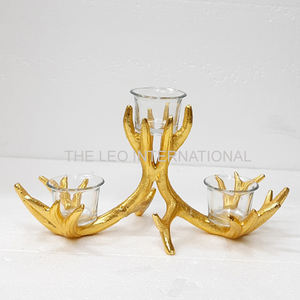 Ensemble de 2 pots à bougies uniques en béton gris, centres de table décoratifs pour la maison, porte-bougie de forme luxueuse - Product Image 4