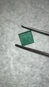 Émeraude naturelle zambienne 0,68 ct, taille octogonale carrée, pierre précieuse verte facettée, pour bague sur mesure, pendentif, bijoux fins - Product Image 2