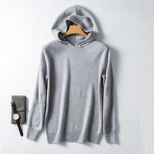 Pull à capuche en tricot uni pour homme, coupe classique, marron, pour l'automne - Product Image 4