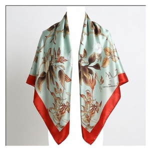 NORTH APPROACH Women's Square <b>Silk</b> <b>Scarf</b> Floral Print Elegant Multi-Functional Fashion Accessory Outdoor Polyester All Seasons - Product Image 1