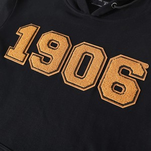 Sweat à capuche noir Alpha Black Chenille avec logo, coupe classique de haute qualité, 100% coton molletonné, vêtement décontracté - Product Image 4