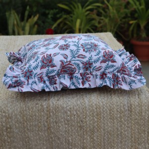 Handmade Square <b>Block</b> Print Boho Frill Cotton Cushion Cover for <b>Bed</b> Hotel & Home Decor-Eco-Friendly - Product Image 4