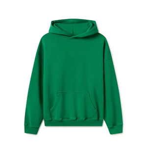 Sudadera con Capucha Oversize Unisex de Felpa Morada Sólida, Tejida, Casual, de Otoño, Manga Regular, Teñido Liso, Ajuste Holgado - Product Image 4