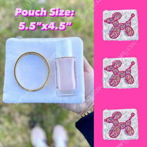 Handmade Beaded Balloon Dog Clutch <b>Sequin</b> Mini Pouch Bag Women Novelty Coin Purse Zip <b>Handbag</b> OEM Supplier - Product Image 6