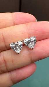 1ct Heart Lab Grown Diamond <b>Stud</b> Earrings: 14K Gold Solitaire, Ethical Jewelry Gift - Product Image 4