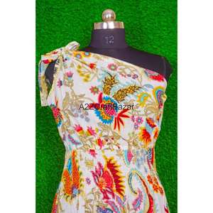 Robe moulante mi-longue décontractée sans manches à épaules dénudées 100 % coton imprimé numérique floral sexy respirante écologique été printemps - Product Image 2