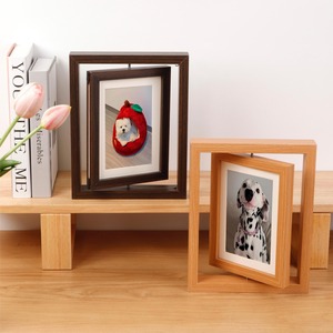 Cadre photo rotatif double face en bois, cadre cadeau et commémoratif - Product Image 2
