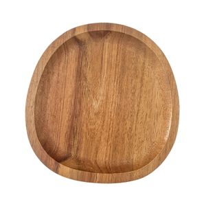 Plato redondo de madera, bandeja para servir, plato de madera, accesorio de cocina, plato de madera natural, decoración para mesa de comedor, plato rústico para servir - Product Image 3