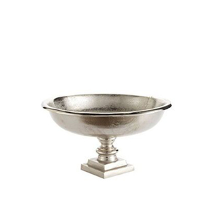 Bol ovale en aluminium argenté artisanal, bol à fruits décoratif moderne en métal pour la maison, le salon et la décoration de table de mariage - Product Image 3
