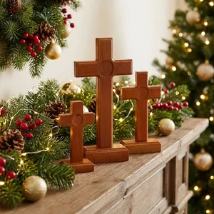 <b>Top</b> quality Red Cross Religious <b>Easter</b> Wooden Craft Wall Decoration Home Decor Religious Tabletop Ornament Christmas Decor Cross - Product Image 6