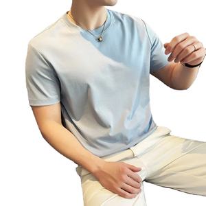 Camiseta para hombre, novedad de verano 2025, Camiseta de algodón puro de seda fina, Camiseta de cuello redondo, deportes, Fitness, correr, ropa informal para hombre - Product Image 2