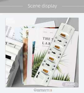 Regleta de alimentación de 13A 3000W con interruptor de sobrecarga, 6 tomas y 4 USB, carga rápida, para uso en hogar y oficina, Novedad 2026 - Product Image 4