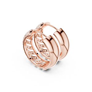 Pendientes de Aro Bali con Circonitas Pavé en Forma de Estrella, Chapados en Oro Rosa de 18K sobre Plata de Ley 925, Joyería Glamurosa y Moderna para Mujer - Product Image 4