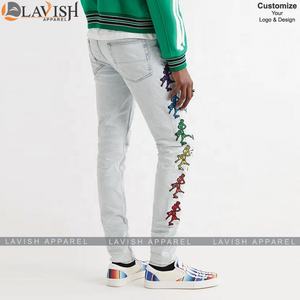 Lavish Apparel Custom Made High Waist <b>Stretch</b> Plus Size Men's <b>Denim</b> Jeans High Quality Regular Fit Straight Style Stonewashed - Product Image 5