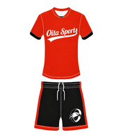 Conjunto de Camiseta y Pantalones Cortos de Fútbol Naranja, Uniforme de Entrenamiento Deportivo, Ropa Deportiva de Manga Corta para Partidos