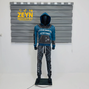 Conjunto Deportivo ZEYN INDUSTRY para Hombre con Capucha, Apliques, Lavado Ácido, Diseño a Cuadros, Bloques de Color, Sudadera y Pantalones Largos Estilo Urbano - Product Image 5