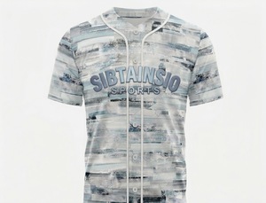 Custom Sublimated Baseball Jersey Abstract Brushstroke Pattern Button Down <b>Sports</b> <b>Shirt</b> Printed Lightweight Top Customize Jersey - Product Image 2