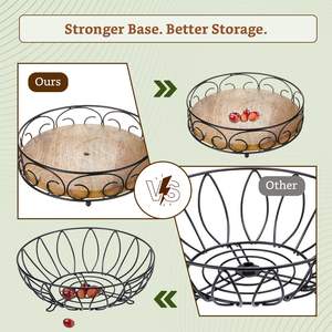 Grand panier de rangement industriel en métal écologique de style vintage, organisateur en fil métallique robuste pour la maison, la cuisine, le garde-manger et le placard - Product Image 2