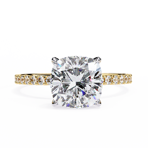 Bague solitaire classique en diamant taille coussin, or 10 carats, tendance, à porter au quotidien - Product Image 2