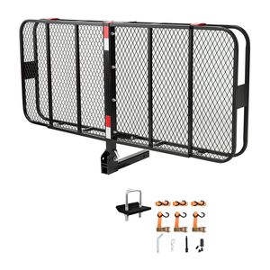 Portapacchi da Gancio Traino in Acciaio 70x30x6 Pollici con Segnalatore Riflettente Notturno, Capacità 500 Libbre, Pieghevole - Product Image 1