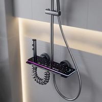 Ensemble de robinetterie de douche thermostatique murale de luxe moderne avec finition brossée et jet de pluie massant pour salles de bain d'hôtels et d'appartements