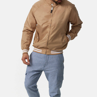 Veste en satin de haute qualité, légère, coupe-vent, écologique, col en tricot côtelé, vêtements d'extérieur, vestes anti-taches